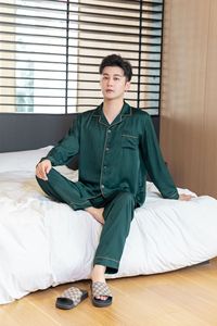 Nuovo <span class=keywords><strong>Pigiama</strong></span> in Maglia da <span class=keywords><strong>Uomo</strong></span>, Casual, a Maniche Lunghe, per Inverno, Primavera, Autunno, Estate, Sottile, Jacquard a Righe, Set per Casa e Outdoor - Product Image 2