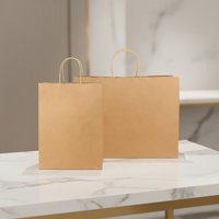 Sac en papier kraft personnalisé de qualité alimentaire, recyclé, brun/noir, avec logo imprimé