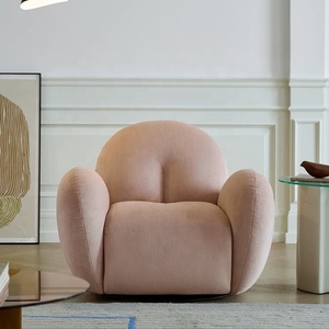 Poltrona Reclinabile Moderna Francese Zayshine in Velluto Rosa, Sedia Modulare Singola per Soggiorno e <span class=keywords><strong>Camera</strong></span> <span class=keywords><strong>da</strong></span> <span class=keywords><strong>Letto</strong></span>, Poltrona Girevole Relax - Product Image 2