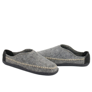 Classic Men Casual Shoes Comfy Grey Indoor Outdoor Wool <strong>Felt</strong> <strong>Slippers</strong> Custom Logo - Product Image 1