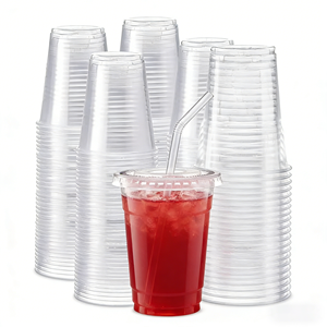 16 oz <b>Plastic</b> <b>Cups</b> with <b>Lids</b> Transparent Personalized Disposable Double Wall PET 90mm Diameter Takeaway 300Ml UV Printing - Product Image 4