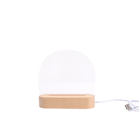 Présentoir DIY en acrylique sur mesure, vente en gros, base lumineuse LED ovale en bois pour table, éclairage d'ambiance