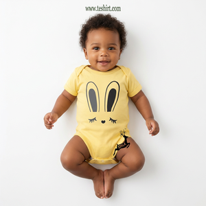Ropa de Bebé, Mono de Verano Unisex de Manga Corta con Botones a Presión, Tejido de Fibra de Bambú/Spandex Teñido Naturalmente para Recién Nacidos - Product Image 1