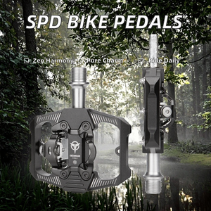 Pédales auto-bloquantes en alliage d'aluminium BUCKLOS OEM/ODM pour vélos de montagne et de route, axe en chromoly, 3 roulements, crampons double usage, durables - Product Image 3