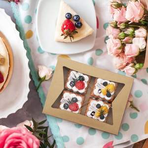 Boîtes à biscuits avec fenêtre, ouverture automatique, boîtes brunes pour pâtisseries, beignets, bonbons, pâtisseries, cupcakes, biscuits, fraises au chocolat - Product Image 1