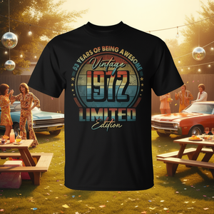 T-shirt vintage édition limitée 1972, cadeau du 53e anniversaire pour homme - Product Image 3