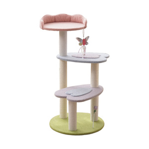 ที่เกาต้นไม้สำหรับบ้านแมวดอกไม้ดีไซน์สีชมพู - Product Image 3