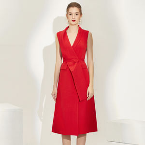 Proveedor de China elegante Damas Rosa sin mangas con cuello en V chaqueta damas maduras Oficina vestido Maxi - Product Image 3