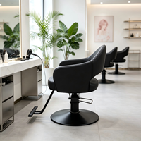 Chaise de coiffure moderne hydraulique avec dossier creux, pivotante et réglable en hauteur, mobilier de salon de coiffure avec repose-pieds