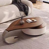 Nouvelle table basse design moderne, feuille d'or, luxe créatif irrégulier pour petit salon
