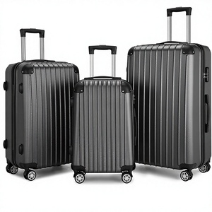 Ensemble de bagages 3 pièces 20/24/28 pouces extensible, valise à roulettes légère, poignée télescopique, fermeture à glissière, ouverture frontale aux coins - Product Image 1