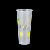 Gobelet en plastique givré personnalisable avec logo, diamètre 90 mm, 12, 16, 20, 24 oz, pour thé au lait, café glacé, avec couvercle – Vente en gros