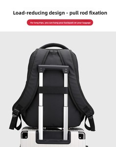 Sac à dos double pour ordinateur portable avec logo personnalisé, grande capacité, décontracté, professionnel, 17 pouces, unisexe, imperméable avec port USB - Product Image 5