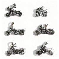 Pendentif Moto en Acier Inoxydable 3D, Bijou Motard Vintage Streetwear, Accessoire DIY pour Collier et Bracelet