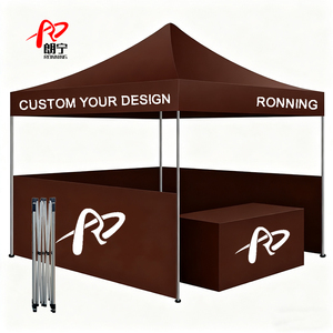 Tente pliante RONNINGSTAR 3x3 avec logo personnalisé, tente à auvent imprimée résistante aux intempéries, gazebo pour sommets technologiques en plein air - Product Image 1