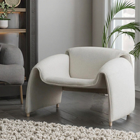 Fauteuil Simple de Luxe pour Salon, Fauteuil Crabe Artistique en Laine d'Agneau, Designer Moderne, Loisirs, Meuble de Maison Tendance