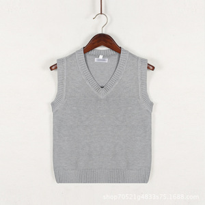 Chaleco de punto con cuello en V para mujer, mezcla de lana gris sin mangas, estilo informal, moda de Japón y Corea, tallas XS, S, M, L, XL, XXL, XXXL, 4XL, 5XL - Product Image 1