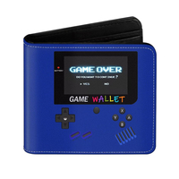Garçons Jeux Vidéo Conception En Cuir Coin Poche ID Fenêtre Rfid Blocage Fermeture Éclair Noir Sac À Main Portefeuille pour Hommes Garçon Mâle Jeunesse Adolescent