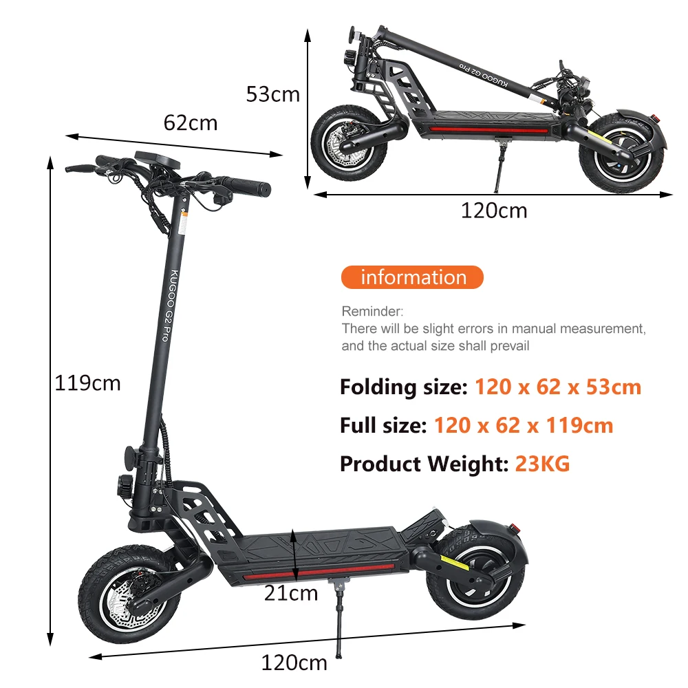 KUGOO G2 PRO Electric Scooter 48V 800W 15AH 3 Speed Modes 50KM/H Max Speed Scooter electric LCD Display For adults
