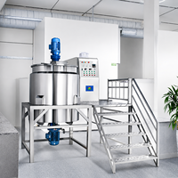 Cuve de mélange et de réaction à double enveloppe de 1000L en acier inoxydable 304, chauffée à la vapeur, avec homogénéisateur à engrenages, pour la fabrication de lotions, shampoings et produits chimiques