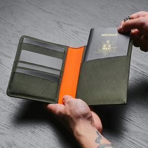 Porte-cartes en cuir véritable, porte-passeport en nylon avec logo personnalisé, vente en gros - Product Image 1