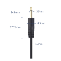 Vente en gros de câble audio stéréo personnalisé 1/2/3/5m, plaqué or, 6.35mm mâle vers 6.35mm 3.5mm mâle