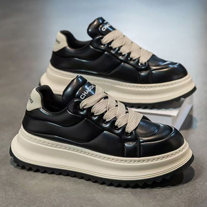 Scarpe da Uomo di Tendenza 2026 Nuove Scarpe Primaverili con Suola Spessa Rialzante Scarpe Bianche Versatili in Pelle Casual - Product Image 6