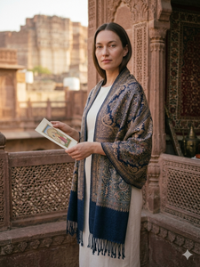 Châle luxueux en viscose brodé, imprimé numérique, à longues franges, écharpe d'hiver traditionnelle, douce, chaude, respirante, confortable et élégante - Product Image 6