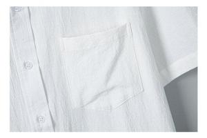 Camicie da <span class=keywords><strong>uomo</strong></span> in cotone e <span class=keywords><strong>lino</strong></span> a maniche corte stile estivo traspirante stile Casual stile Casual t-shirt da <span class=keywords><strong>spiaggia</strong></span> per gli uomini - Product Image 2