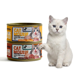 Alimento Húmedo para Gatos, 170g, Venta al por Mayor, Mousse para Gatos, Snacks Enlatados, Pollo Desmenuzado, Atún, Sopa de Carne Fresca - Product Image 1