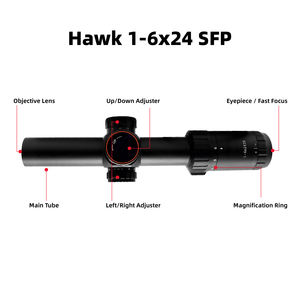 30mm 튜브 직경 및 ED 유리 광학 기능을 갖춘 Hawk 1-6X24 SFP 시차 보정 조명 전술 사냥 범위 - Product Image 4