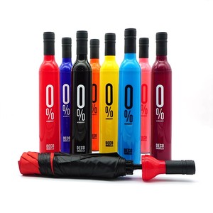 Sáng Tạo Tự Động Gấp Rượu Vang Chai Theo Chủ Đề Ô Thiết Kế Cổ Điển Polyester Loại Tơ Sống Khung Kim Loại Cho Mưa Quà Tặng Quảng Cáo - Product Image 6