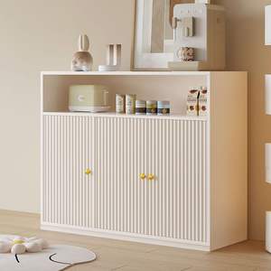 Aparador Moderno Minimalista con 3 Puertas y Paneles de Vidrio para Sala de Estar, Cocina o Baño - Product Image 4