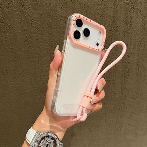 Nuova <span class=keywords><strong>Cover</strong></span> <span class=keywords><strong>Trasparente</strong></span> alla Moda con Colori a Blocchi per <span class=keywords><strong>iPhone</strong></span> 17 Air 16 15 14 13 <span class=keywords><strong>12</strong></span> <span class=keywords><strong>Pro</strong></span> <span class=keywords><strong>Max</strong></span> con Cordino da Polso e Protezione Posteriore - Product Image 3