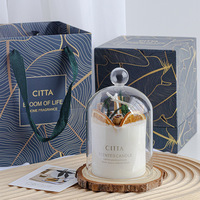 Bougie parfumée artisanale à la cire de soja avec fleurs séchées - Coffret cadeau pour les fêtes et Pâques - Pour les mariages - Non toxique et longue durée