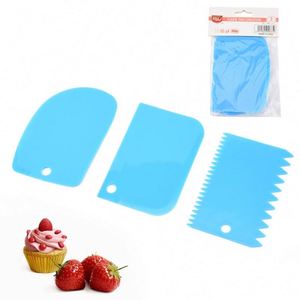 3Pc Cake Decorating Pastry Tools Custom Plastic Dough Knife Scraper Plain Spatulas Cutters Hot Sale Safe Baking Tools - Product Image 1