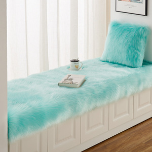 Ensemble de coussins pour baie vitrée en peluche bordeaux, en fibre acrylique ultra douce, couleur unie, pour rebord de fenêtre et décoration intérieure - Product Image 2