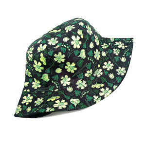 Bán Buôn Mùa Hè Màu Xanh Lá Cây Hoa Ngư Dân Thời Trang Mũ Phụ Nữ Lướt Sóng Bãi Biển Ngoài Trời Polyester Thời Trang Mặt Trời Thực Vật Xô Hat Có Thể Đảo Ngược - Product Image 5