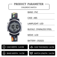 Jam tangan Digital anak perempuan, jam tangan Digital lampu 7 warna kartun untuk anak perempuan anak-anak kecil 3-10 Tahun 3D olahraga anak-anak Stopwatch Alarm