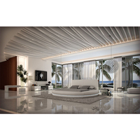 Neues Beliebtes Luxuriöses Modernes Kingsize-Bett aus Echtem Leder mit Runder Form und LED-Beleuchtung