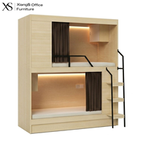 Lits superposés modernes en bois, lits superposés doubles, cabines de couchage pleine grandeur, lits d'hôtel pour ensembles de mobilier hôtelier, cabine de couchage, lit capsule