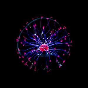 كرة بلازما كريستال سحرية ضوئية للحفلات حساسة للمس، ضوء بلازما للزينة بجودة عالية مع التحكم الصوتي