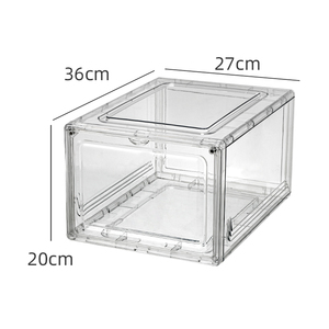 Shoe Storage Box, Clear Plastic Stackable Shoe Organizer for Closet, Space Saving Foldable Shoe Sneaker Containers Bins Holders