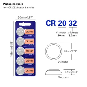 สำหรับ Sony 2032แบตเตอรี่ Cr2032 5004lc 3โวลต์ปุ่มเซลล์เหรียญลิเธียมระยะไกลแบตเตอรี่หลักสำหรับนาฬิกาของเล่นคอมพิวเตอร์