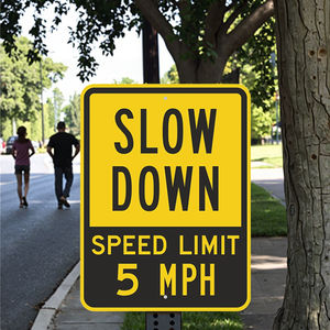 علامة الحد الأقصى للسرعة 5 ميلًا في الساعة-علامة ألومنيوم فائقة السرعة بطيئة لمواقف السيارات والمرافق - Product Image 5