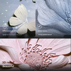 Peinture décorative murale <span class=keywords><strong>triptyque</strong></span> en résine 3D rectangulaire pour salon, style moderne minimaliste de luxe léger - Product Image 5