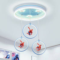 Plafonnier moderne Led pour chambre d'enfants en forme de SpiderMan avec étoiles de dessin animé pour la protection des yeux