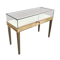 Comptoir de présentation de bijoux en verre trempé transparent avec serrure, table de présentation d'antiquités de luxe pour magasin de détail sur mesure