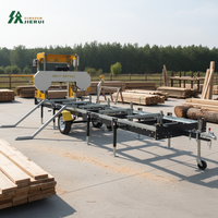 Scierie à ruban portable à prix d'usine, fonctionnement manuel, scierie à ruban horizontale mobile pour la coupe du bois, des grumes et des planches
