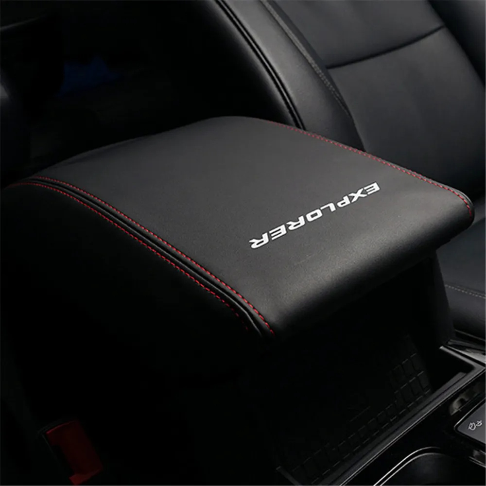 Ford Explorer 2020 2021 araba kol dayama kapağı deri merkezi konsolları kol dayama kutusu yastık pedi koruyucusu iç aksesuarları